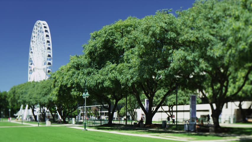 Pan of Southbank Park Lands in Brisbane
