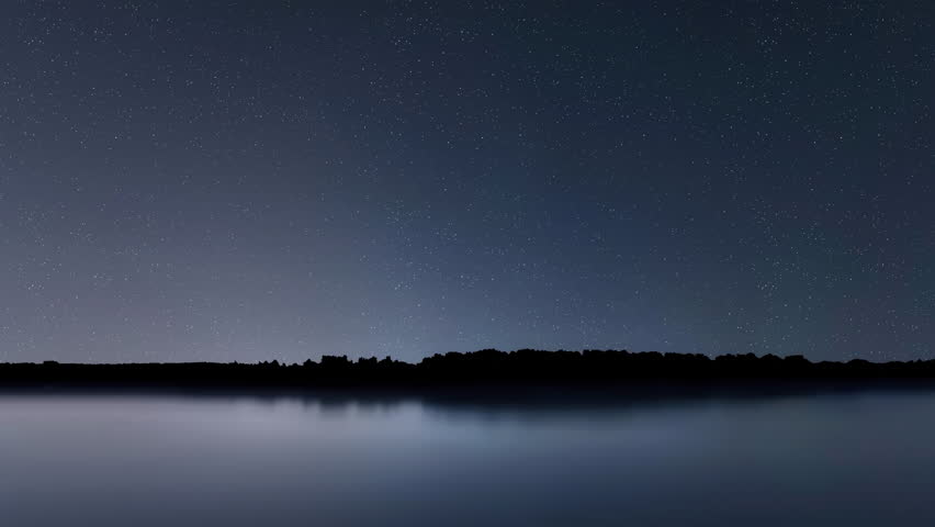 Star Trails, Beautiful Blue Night reflection