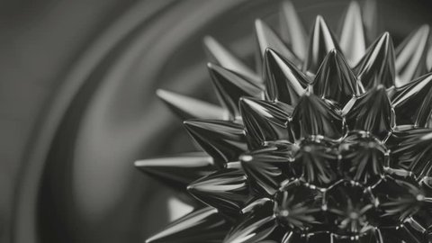 Black liquid surface. Abstract background. Ferrofluid. Close-up. Video Stok