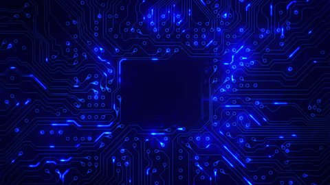 Futuristic Circuit Board Moving Electrons Loopable Stock Footage Video