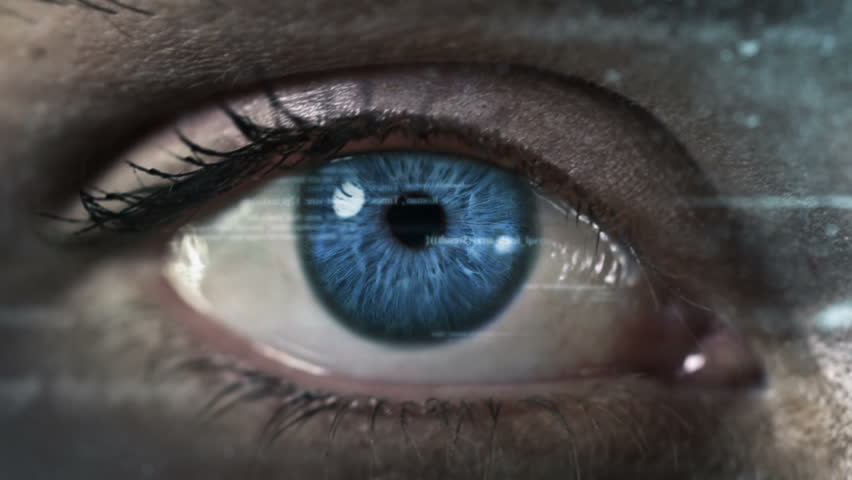 Female eye with program code. Futuristic. Technology. Blue. Eye close-up with computer data appearing. 2 colors in 1 file. | Shutterstock HD Video #13807256