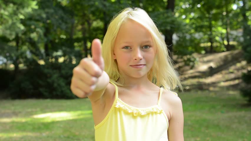 Royaltyfree Little Cute Happy Girl Gestures With Hands Come