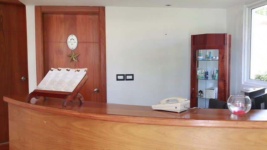 Elegant spa decorated in white, warm illumination. 