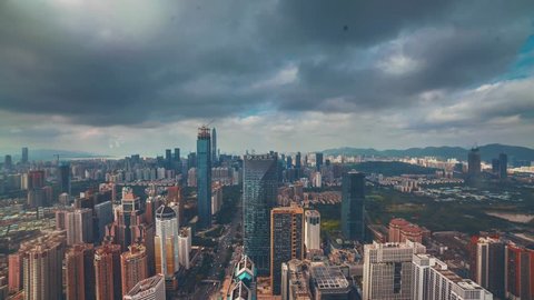 Shenzhen, China City Summer Day Panorama 4K Timelapse