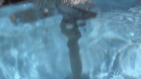 Boy making funny faces in Swimming Pool -Slow Motion- Perfect for videos about: swimming, pools, summer fun, vacation, getaways, underwater footage, kids, beating the heat, and exercise.