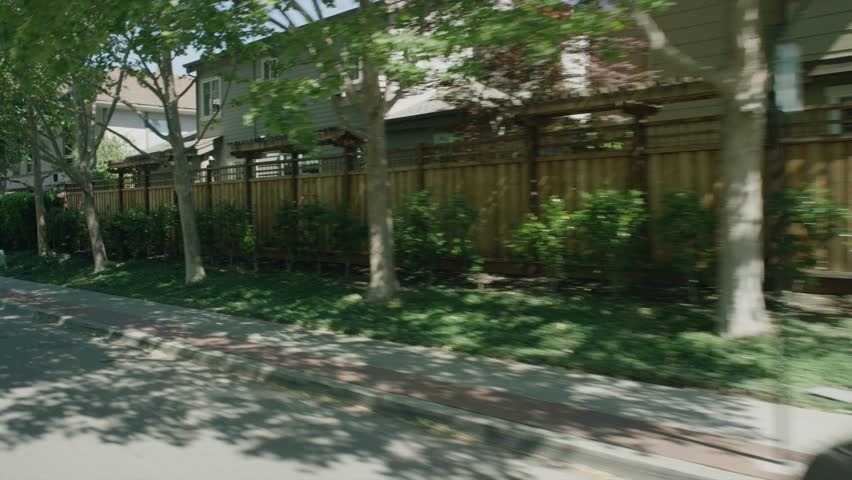 Downtown: Danville, CA USA Set 5 - Driving Plate Right Front three quarters View angle: Car travels W on Hartz Way, turns N onto Front St, then W on E Prospect Ave. on a clear day in light traffic.