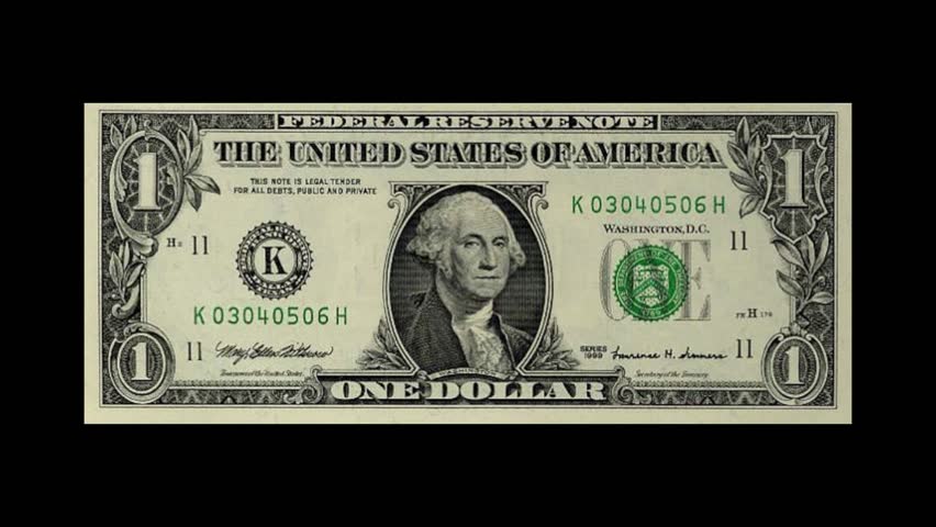 One Dollar Bill Stock Footage Video 100 Royalty Free 13840577