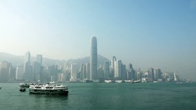 4K Timelapse of Hong Kong Victoria Harbour. 4K Ultra HD 3840x2160 Video Clip
