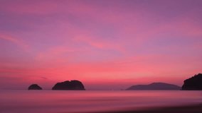 Sunrise SamRoiYot Sea NomSao Island Blurry Sea Thailand Time-lapse Video