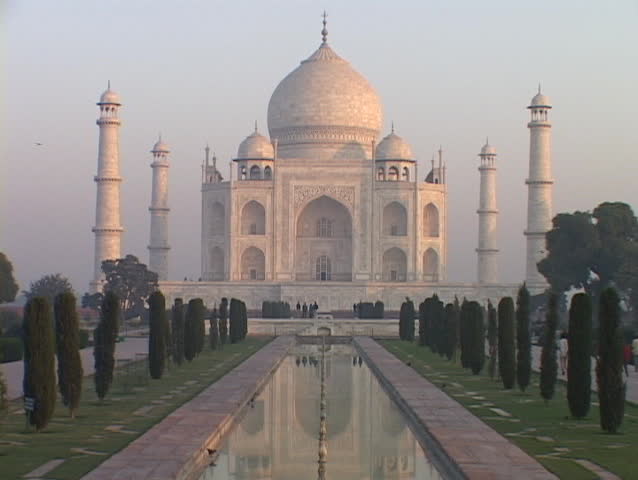 The Taj Mahal stands in Agra, India.