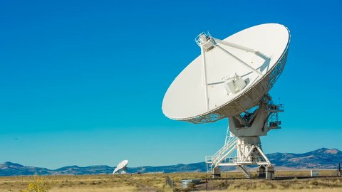 satellite dish moves time-lapse against beautiful Stock Footage Video ...