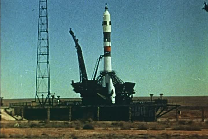 circa 1970s - spaceship launched into Stock Footage Video (100% Royalty ...