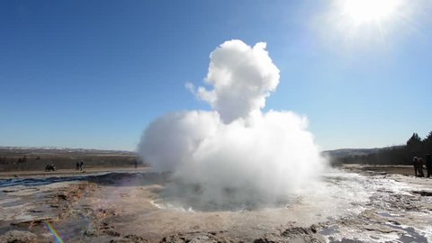 Strokkur Geyser erupting 