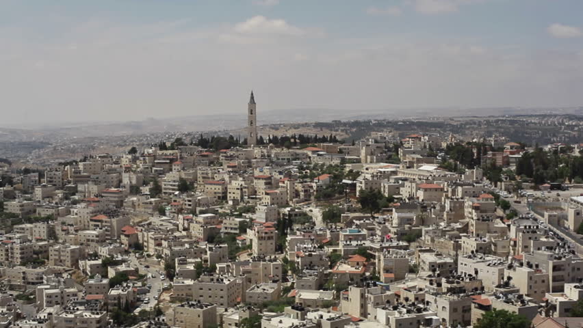 Church on a hill in Jerusalem, skyline view, Israel | Shutterstock HD Video #13884485