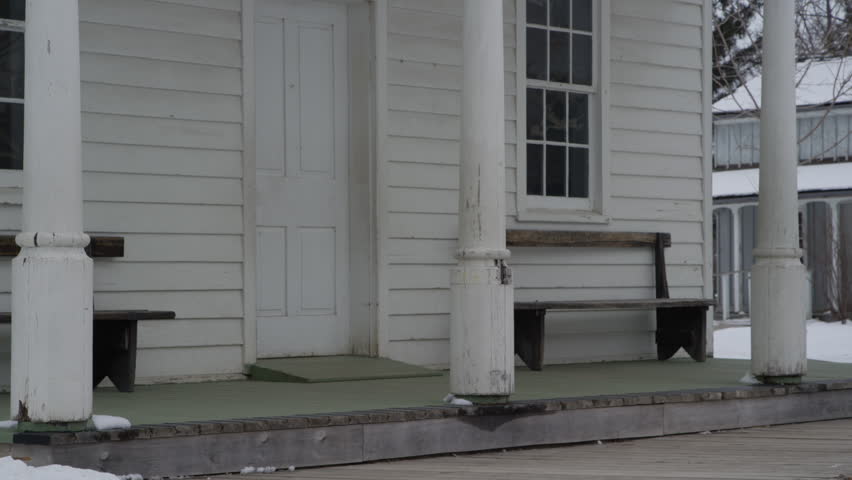 Old West Establishing Shots - Pioneer Town in Winter - Town Hall
