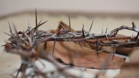 Slow panning over crown of thorns with blood drops - Powered by Shutterstock - Get 15% off with code: PIKWIZARD15