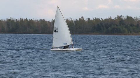 Toronto, Ontario, Canada August 2014 Toronto wind surfers and sailboats