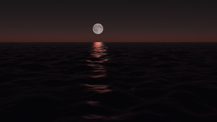 Moon Over The Ocean Stock Footage Video 100 Royalty Free Shutterstock
