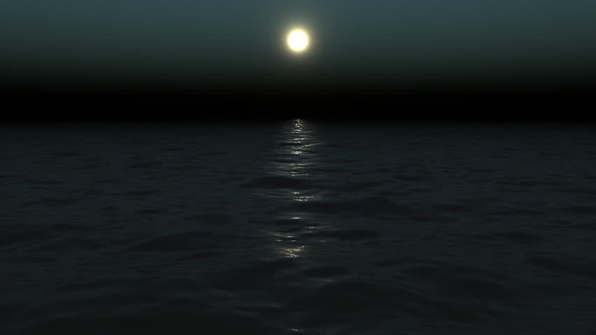 Moon Over The Ocean Stock Footage Video 100 Royalty Free Shutterstock