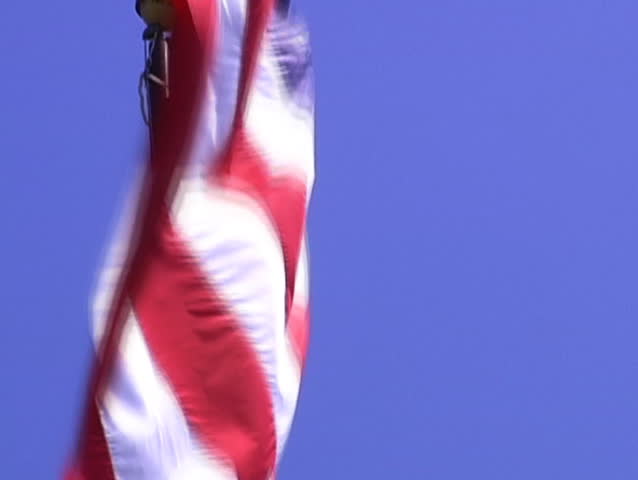 United States Flag Blowing In The Wind