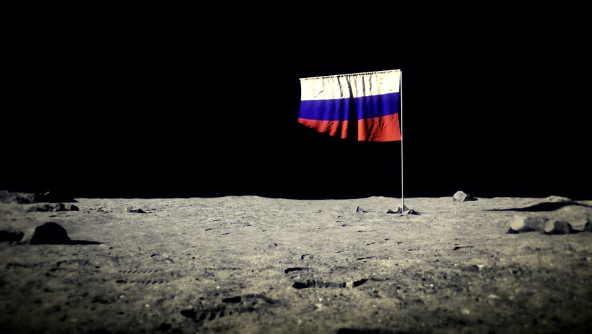 Фото флага на луне
