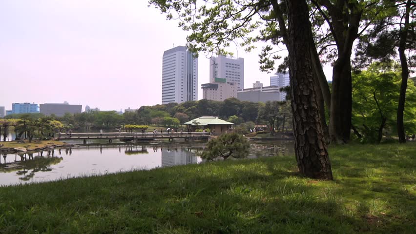 Japanese Garden in Tokyo Tokyo Shiodome Japan  March 2010 