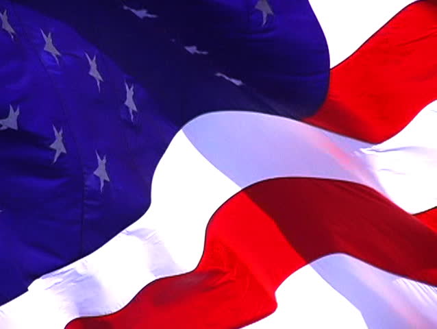 United States Flag Blowing In The Wind