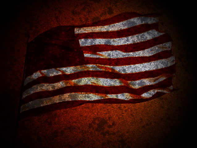 United States Flag Blowing In The Wind
