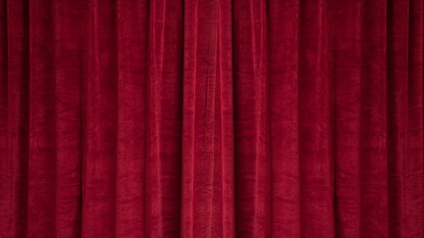 Red Velvet Theater Curtains Opening Reveal Stock Footage Video (100% ...