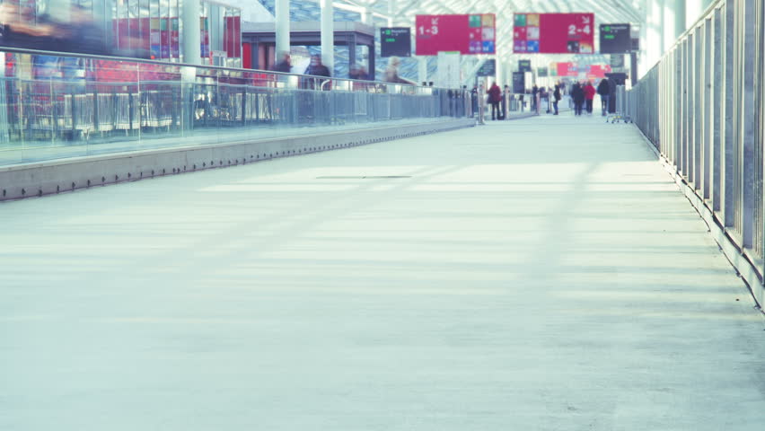 Fast People in modern street and escalators