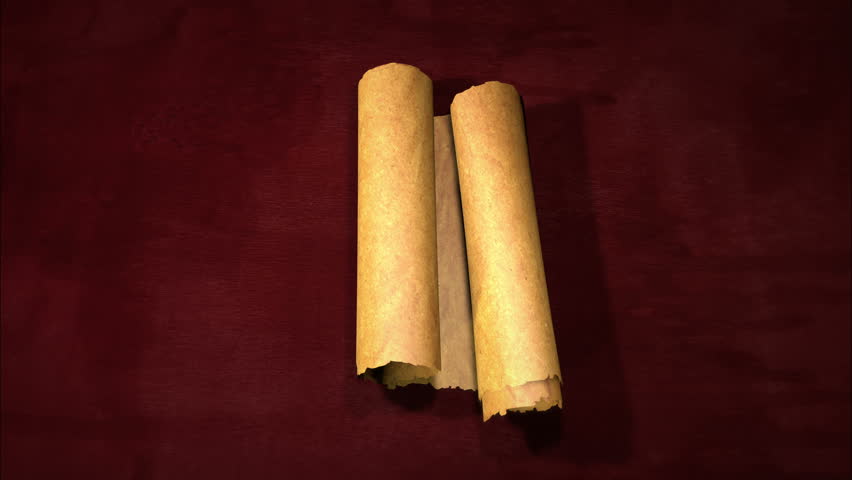 Unfolding Old Paper Scroll 3D 4K With Alpha Channel