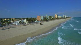 Aerial video Hollywood Beach FL USA