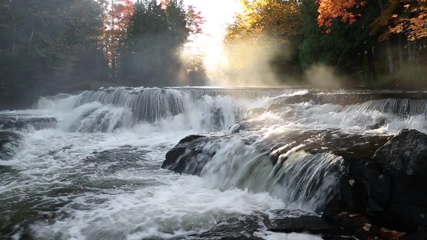 Loop features whitewater cascading over Bond Falls, a beautiful waterfall in Michigan