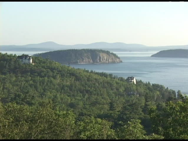 Establishing-shot of Acadia National Park, Maine.