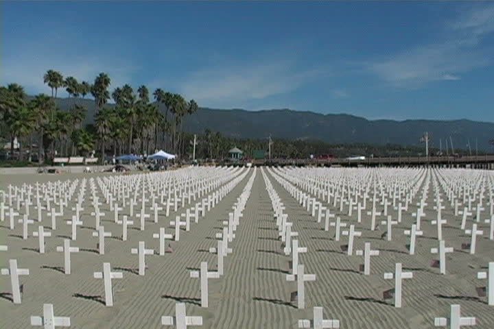 Nearly 3000 crosses representing american soldiers killed in Iraq