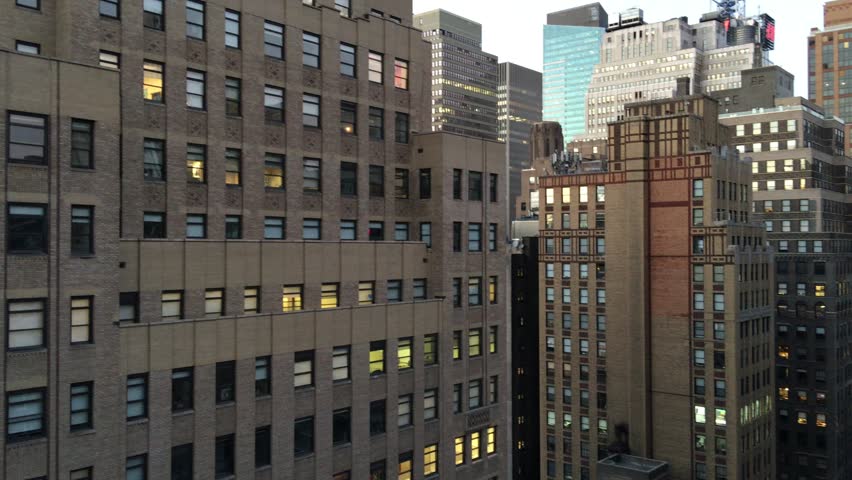 NEW YORK CITY, UNITED STATES - CIRCA OCTOBER 2015: NYC Manhattan Buildings from a city rooftop | Shutterstock HD Video #14016485
