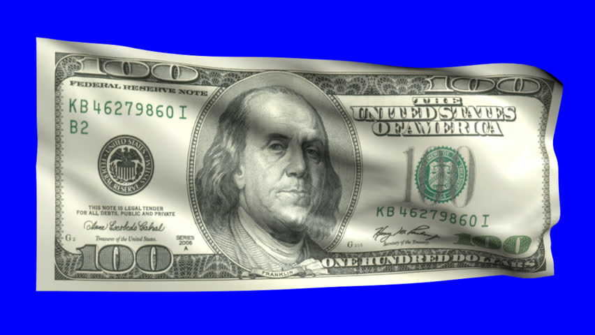 Animated One Hundred Dollar Bill Stock Footage Video (100% Royalty-free