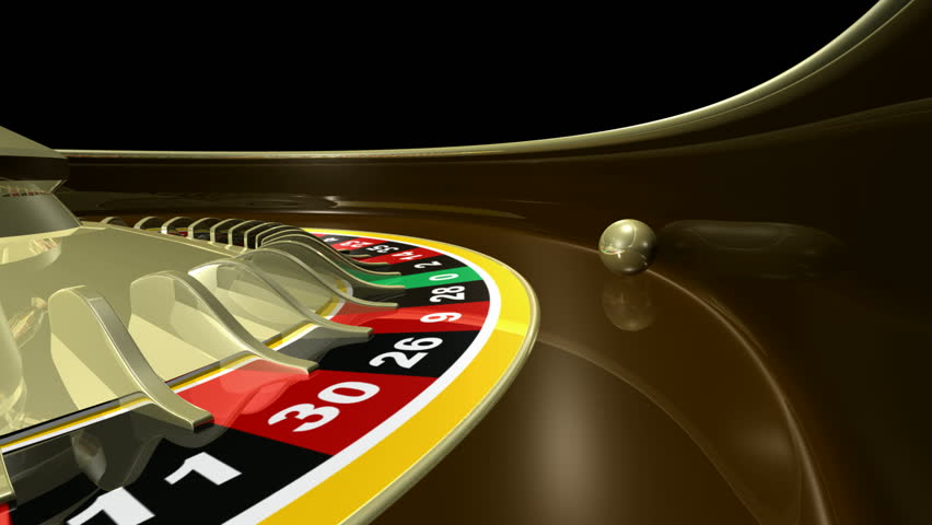 Roulette wheel with spinning ball.  Seamless Loopable. HD 1080i. 3D animation.