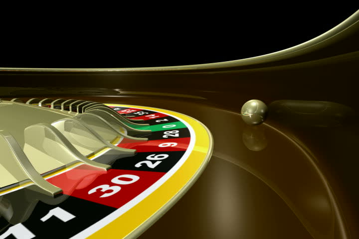 Roulette wheel with spinning ball. Seamless Loopable. NTSC interlaced.