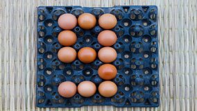 stop motion digital number countdown nine to zero made from egg on egg panel - Powered by Shutterstock - Get 15% off with code: PIKWIZARD15