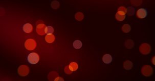 Bokeh lights in motion in 4 K. High quality render of blurry red particles. Ideal for Christmas, valentine`s day, wedding, love, celebration and party videos as background. 