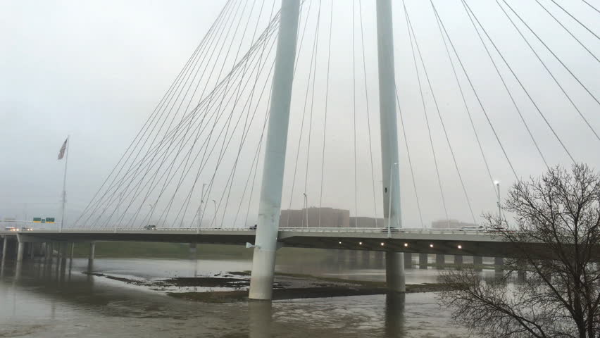 4K UltraHD Early morning mist at the the Margaret Hunt Bridge in Dallas
