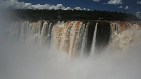 Garganta del Diablo (Devil's Throat) at Iguacu (Iguazu) falls on a border of Brazil and Argentina