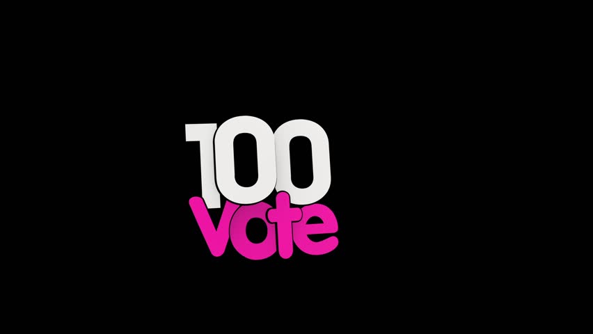 100 vote words 3d render