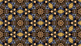 Colorful modern abstract ornamental kaleidoscope, fireworks - gold and blue pattern 