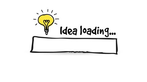 Loading status bar with light bulb, big idea, innovation concept, HD seamless loop, graphic animation