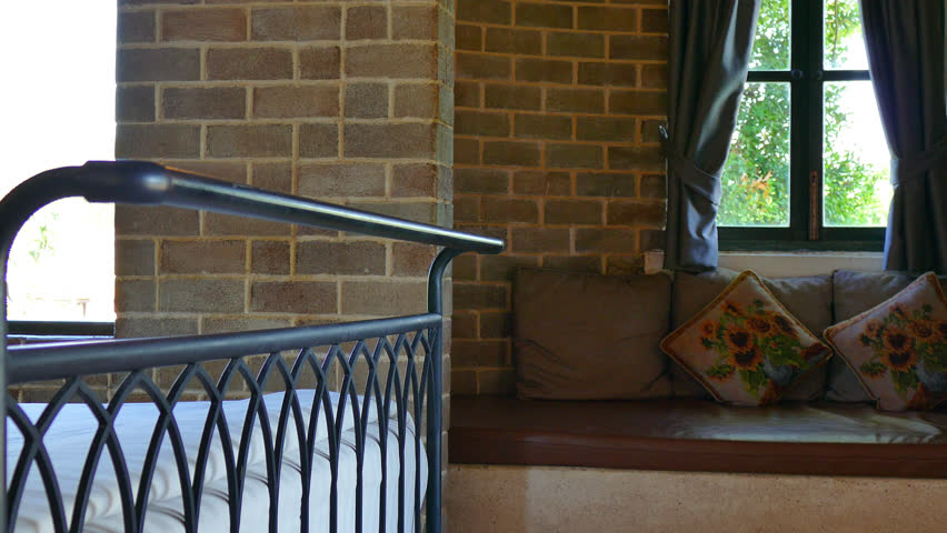 Pillow decoration on bed in bedroom interior