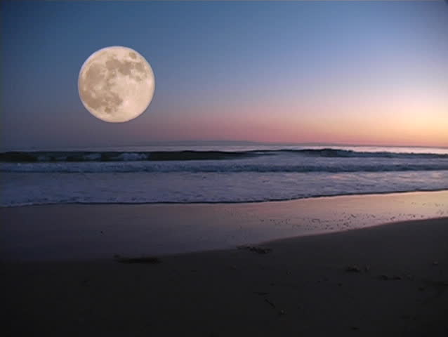 Moon Over Pacific Ocean At Stock Footage Video 100 Royalty Free Shutterstock