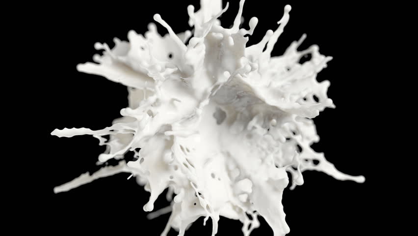 Milk Explosion On Black Background Cg Stock Footage Video 100 Royalty Free 14078045 2545