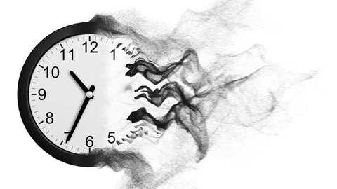 Time Disintegrating Into Dust. 3D Animation.